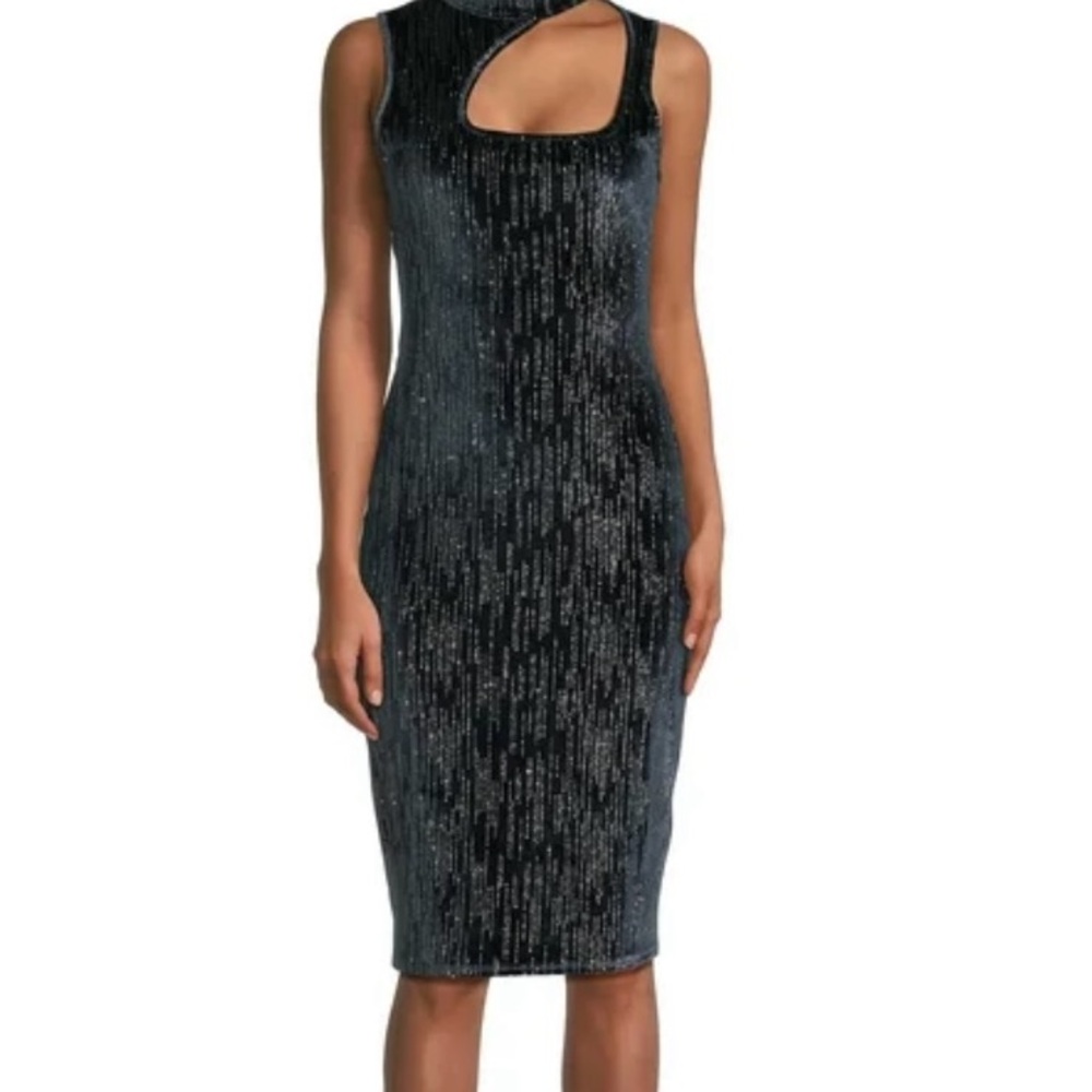 Derek Heart dark teal Cutout Midi Dress